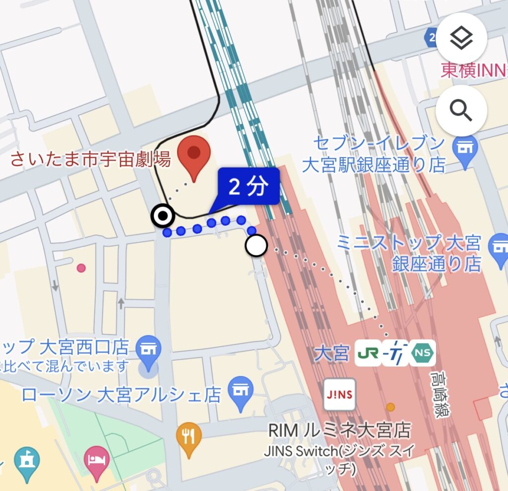 さいたま宇宙劇場　地図